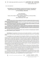 Disposing of the Person’s Hospitalization in the Medical Institution for the Performance of Judicial Expertise in the Criminal Process